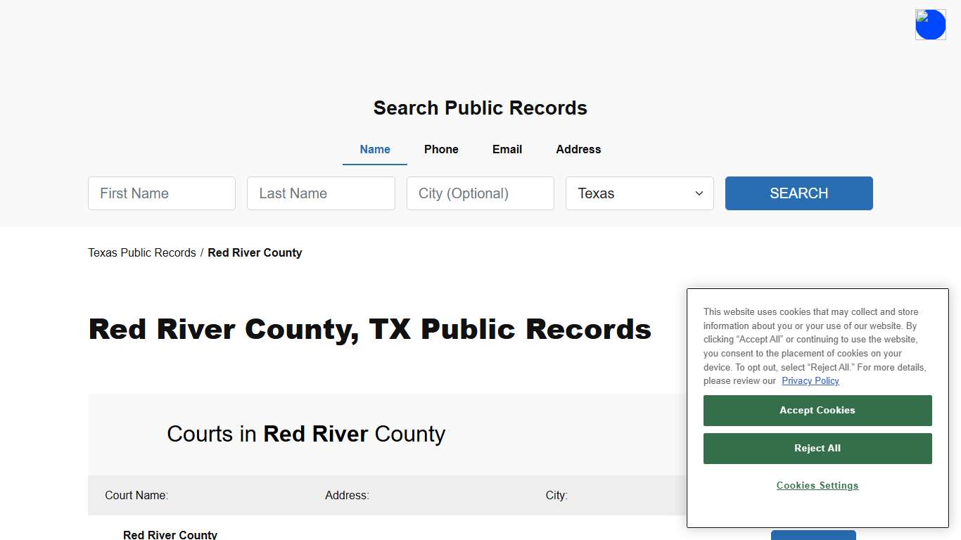 Red River County, TX Public Court, Arrest and Inmate Records - ThePublicIndex